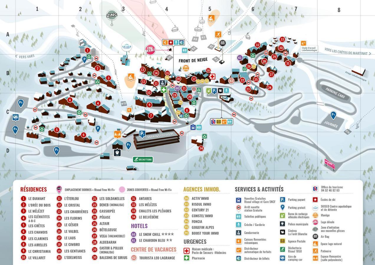 Coeur D'Altair Risoul 1850 Appartement T2 Confortable Skis Aux Pieds A 300 M Centre Esterno foto